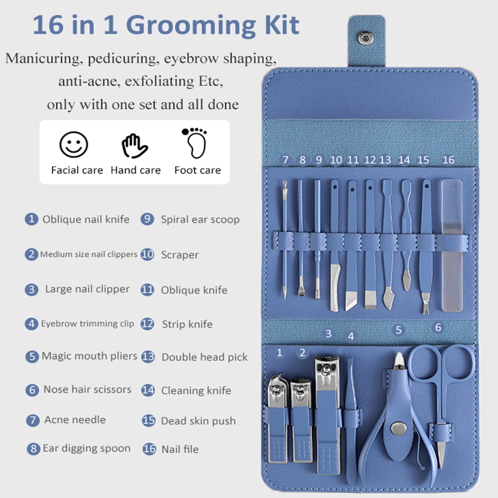 16pcs Manicure Set With